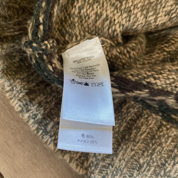 Eddie Bauer Lambswool Blend Knit Wool Sweater Men's L Nordic - Picture 8 of 8